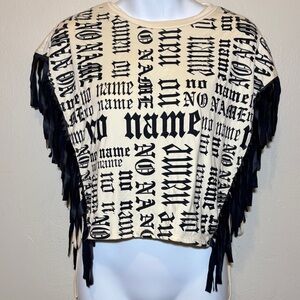 Jasmine Black and Cream Fringe Blouse
